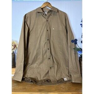 Carhartt Men Button Up Shirt XL Brown Relaxed Fit Logo Pocket Collar Summer